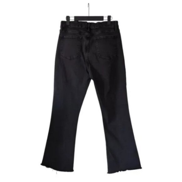 Frame black le crop mini boot cut raw edge jeans size 31 - Picture 6 of 12